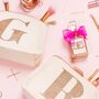 Personalised Initial Rose Gold Glitter Makeup Bag, thumbnail 6 of 12