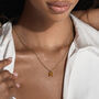 Citrine Pendant Necklace And Hoop Earring Set, thumbnail 3 of 6