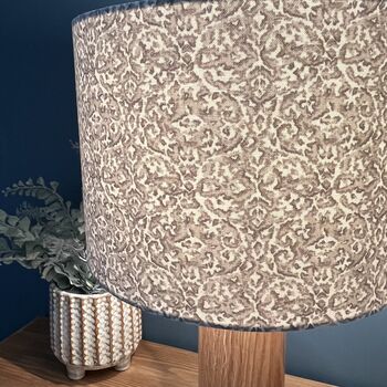 Swinley Natural Damask Patterned Drum Lampshades, 4 of 9