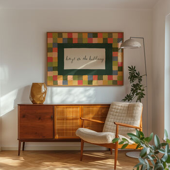 Hugs In The Hallway Checkered Wall Print, 7 of 7