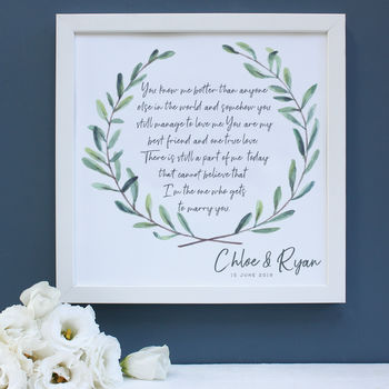 Personalised Wedding Vows Framed Print, 4 of 7