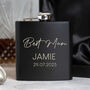 Personalised 6oz Black Script Best Man Groomsman Hip Flask, thumbnail 1 of 6