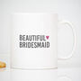 'Beautiful Bridesmaid' Wedding Thank You Card, thumbnail 2 of 2