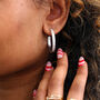 18ct Gold Plated Or Silver Ribbed Hoop Earrings, thumbnail 2 of 7