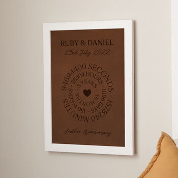 Circular Timeline Leather 3rd Anniversary Print, 2 of 3
