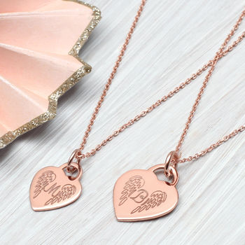 Personalised Silver Or Gold Plated Angel Wing Necklace, 3 of 6