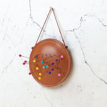 Pin The World Leather Pin Cushion, 7 of 12