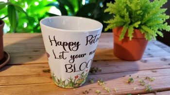 Happy Retirement Plant Pot – Let Your New Life Bloom – Ceramic Planter Gift, 3 of 6