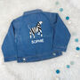 Zebra Personalised Baby/Kids Denim Jacket, thumbnail 1 of 3
