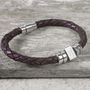 Men's Personalised Message Leather Bracelet, thumbnail 4 of 11