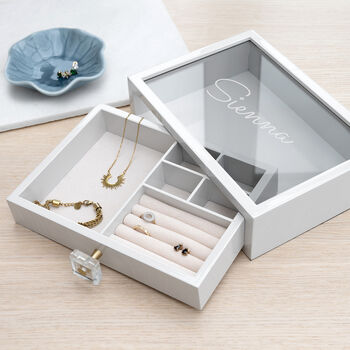 Personalised Luxury Glass Drawer Jewellery Box, 5 of 7