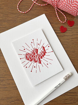 'Love You! Starburst' Little Letterpress Print, 6 of 8