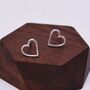 Sterling Silver Open Heart Stud Earrings, thumbnail 1 of 11