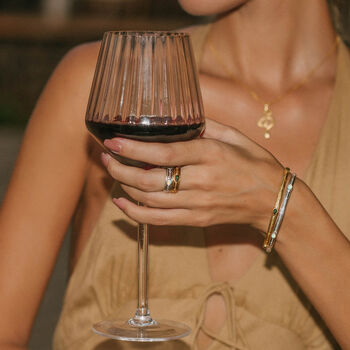 Saraswati Gold Plated Chrome Diopside Stacking Bangle, 6 of 9