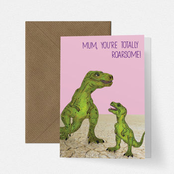 Dinosaur T Rex Cute Mothers Day Card, 2 of 2
