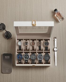 Watch Display Box With Ten Slots And Glass Lid, 3 of 9