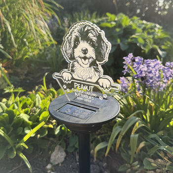 Pet Dog Breed Memorial Colour Changing Solar Garden Light, 2 of 9