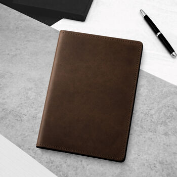 Handmade A5 Full Grain Oiled Leather Refillable Journal Cover, 3 of 7