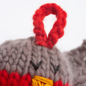 Reindeer And Robin Baubles Knitting Kit, 7 of 11