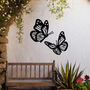 Elegant Butterfly Set Metal Wall Art For Garden Decor Gift, thumbnail 4 of 10