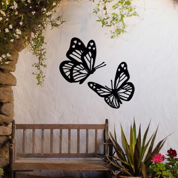 Elegant Butterfly Set Metal Wall Art For Garden Decor Gift, 4 of 10