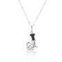 Solid Silver J Initial Necklace With Green Marble, thumbnail 1 of 6