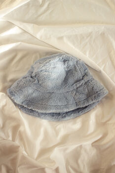 Baby Blue Fluffy Bucket Hat, 3 of 6