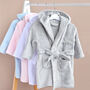 Personalised Grey Fleece Baby Hooded Dressing Gown, thumbnail 1 of 7