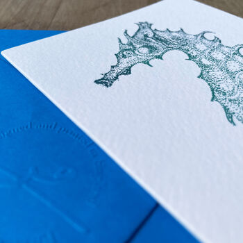 Hand Drawn Seahorse Illustrated Blank Greeting Card, 6 of 10