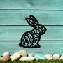 Rusted Metal Mandala Rabbit Hare Garden Decor, thumbnail 1 of 10