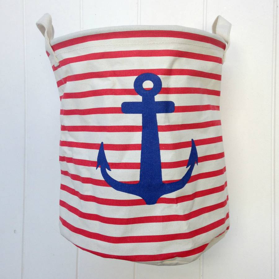 pair of nautical red and blue laundry basket by posh totty designs ...