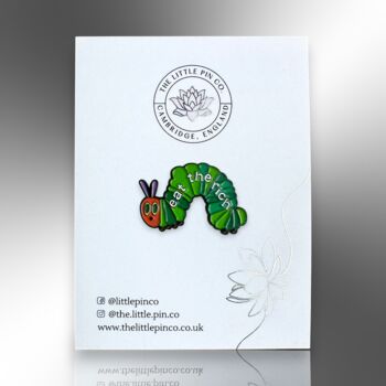 Small Eat The Rich Caterpillar Enamel Lapel Pin, Birthday, Christmas, Friendship Gift, 4 of 8