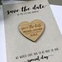 Save The Date Heart Wooden Magnet Wedding Invitation, thumbnail 8 of 9