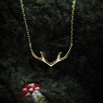Baby Deer Antler 9ct/18ct Gold Necklace, 3 of 5