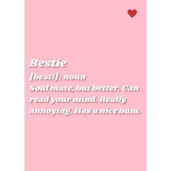 Definition Of A Bestie Greeting Card, 2 of 2