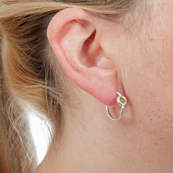 Sterling Silver Gemstone Hoop Earrings, 11 of 12