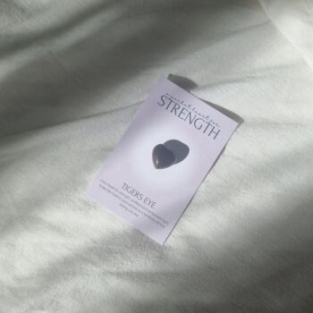 A Pocket Heart For Strength Tigers Eye Crystal Gift, 2 of 5