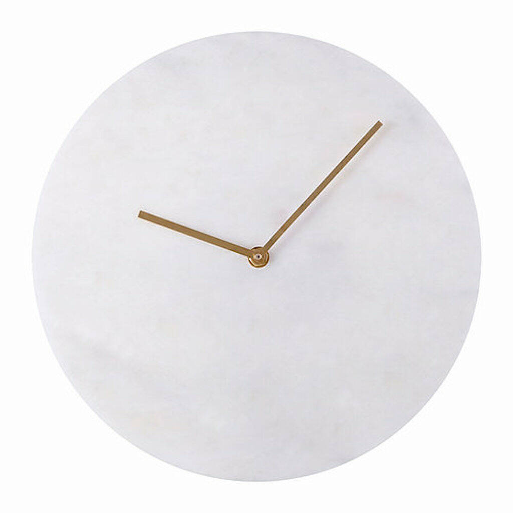 White Marble Wall Clock By Victoria & Co.