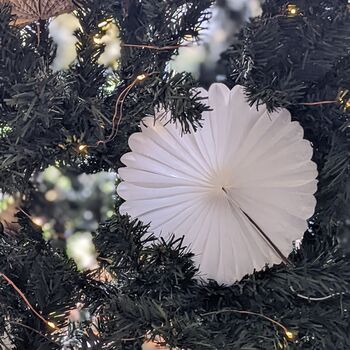 Paper Star Snowflake Christmas Decorations White Gold, 10 of 10
