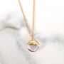 The Orb Clear Quartz April Birthstone Necklace, Health And Harmony, Gold, thumbnail 3 of 6