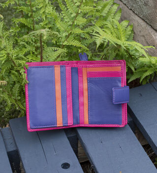 Personalised Berry Small Leather Purse Wallet Rfid Protected, 3 of 9
