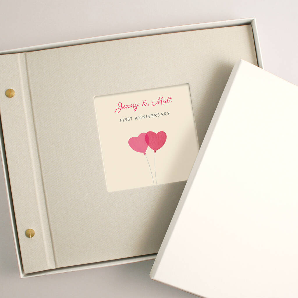 Personalised First Wedding Anniversary Photo Album By Made by Ellis