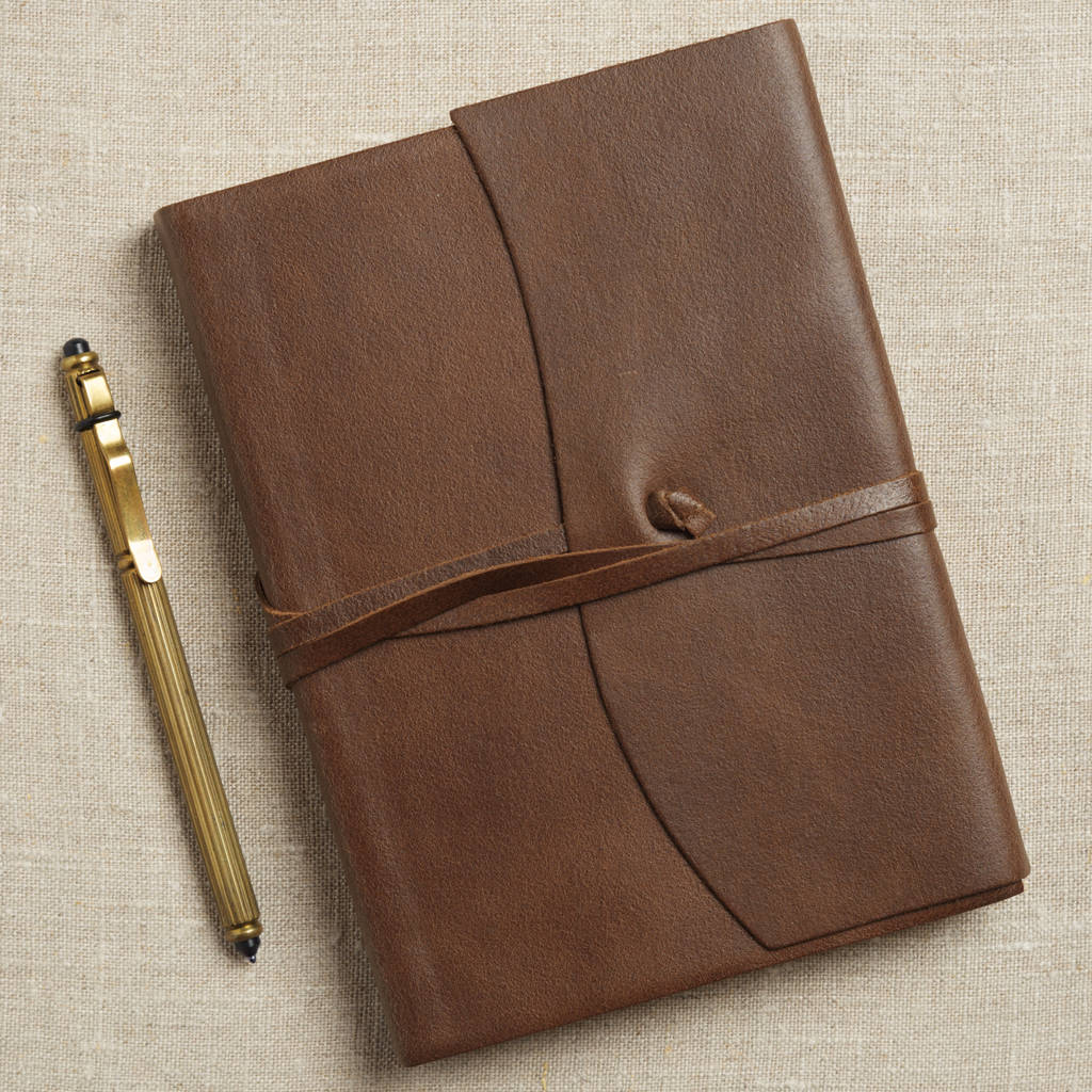 Luxury Brown Leather Travel Journal By Gabrielle Izen