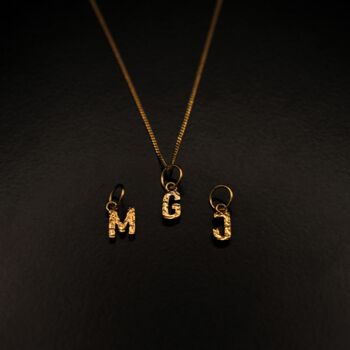 Hammered Initial Pendant Necklace For Men, 2 of 11