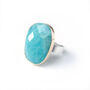 Faceted Large Amazonite Gemstone Ring Set In 9ct Gold, thumbnail 5 of 5
