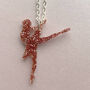 Glitter Pink Ballerina Necklace, thumbnail 1 of 3