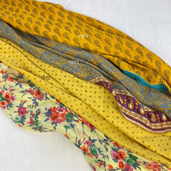 Fair Trade Recycled Sari Hair Neck Scarf Square 55cm, 8 of 12