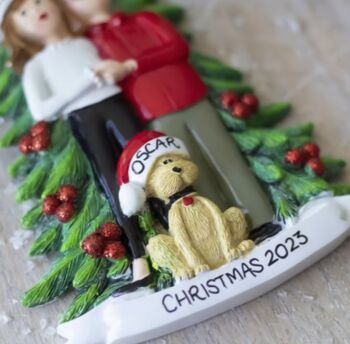 Personalised Couple With Dog Christmas Decoration, 3 of 6