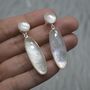 Mother Of Pearl Earrings: Doublet, White Gemstone Drop, thumbnail 3 of 6
