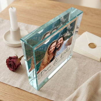 Personalised Couples Names And Photo Crystal Token, 2 of 9